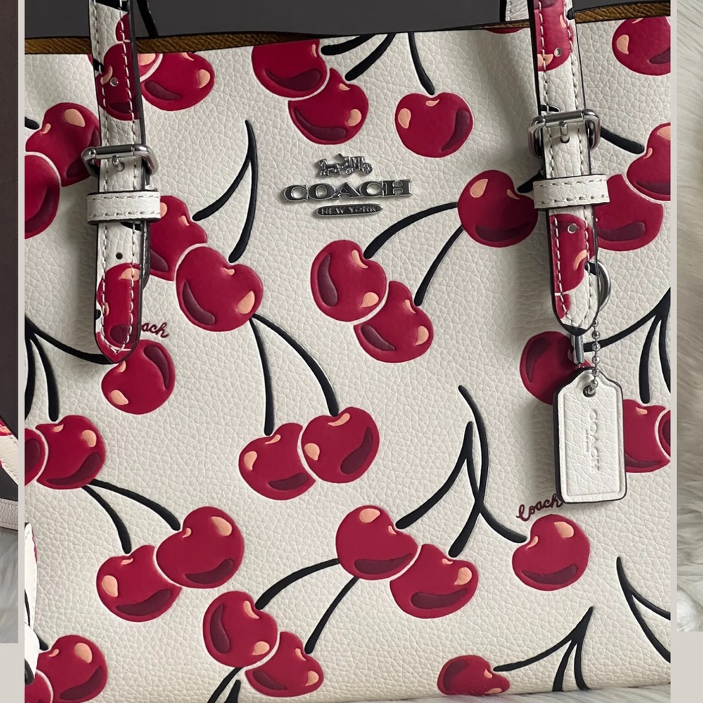 MOLLIE TOTE BAG 25 WITH CHERRY PRINT
Color: SV/Chalk Multi - Picture 4 of 16